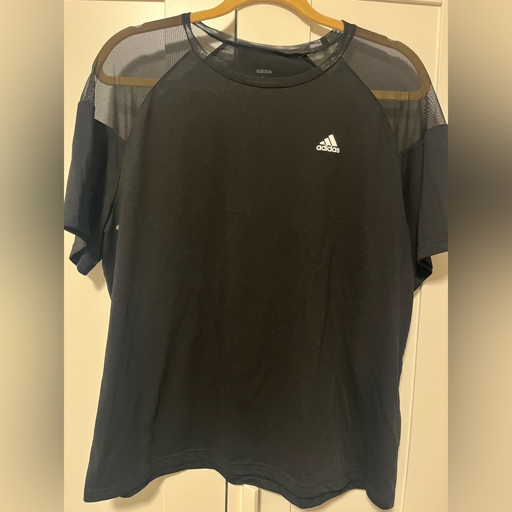 Adidas Black Mesh Short Sleeve Tee